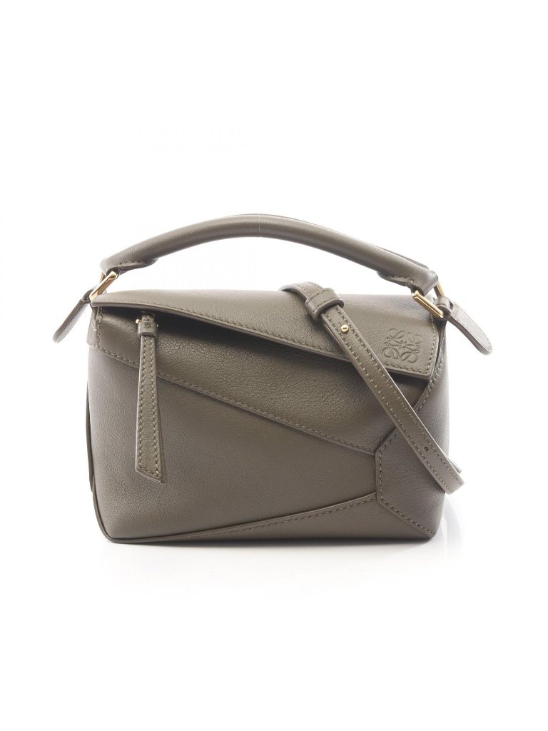 Loewe Handbag Puzzle Edge Mini 2-Way Dark Khaki Leather